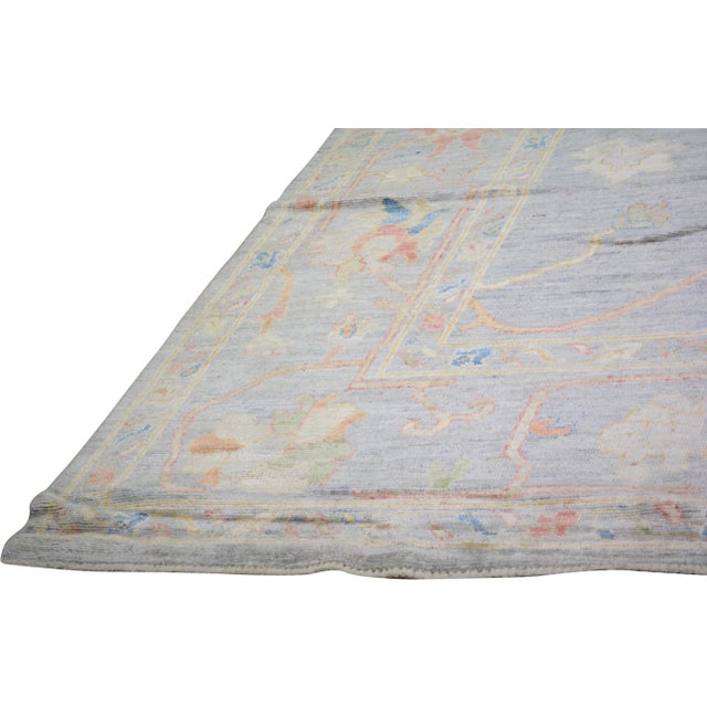 2010s Contemporary Oushak Hand Knotted Wool Rug,11'7"X14'6" For Sale - Image 5 of 6