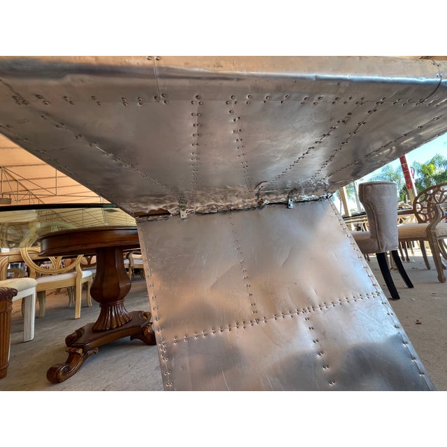 Silver 1990s Aviator Metal Wing Desk For Sale - Image 8 of 9