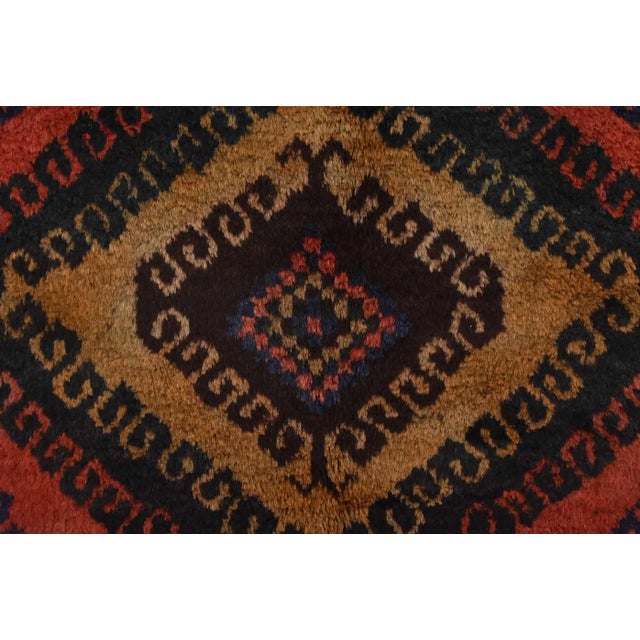Baloch Rug 5' X 10'4'' Red Wool Vintage Hand-Knotted Oriental Carpet For Sale - Image 9 of 15