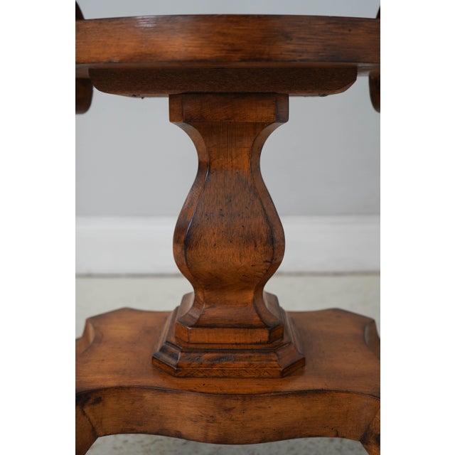 Pair of Continental Style 2 Tier 1 Drawer Pedestal Lamp End Tables For Sale - Image 14 of 17