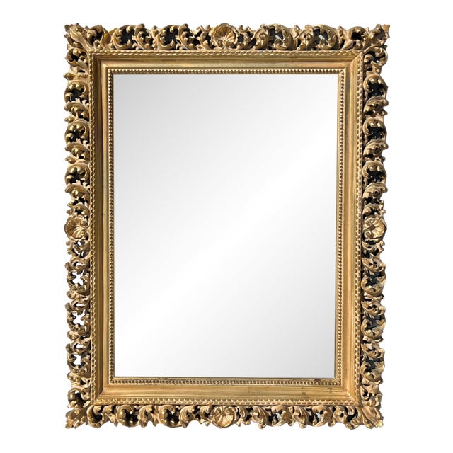 Vintage Florentine Style Shell & Acanthus Leaf Mirror For Sale