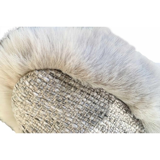 Transitional Gray Fur Pillows - a Pair For Sale - Image 3 of 6