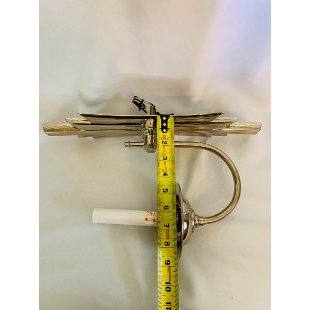 Foundry Showroom Weiss & Biheller Hollywood Regency/Deco Nickel Finish Wall Sconce For Sale - Image 9 of 13