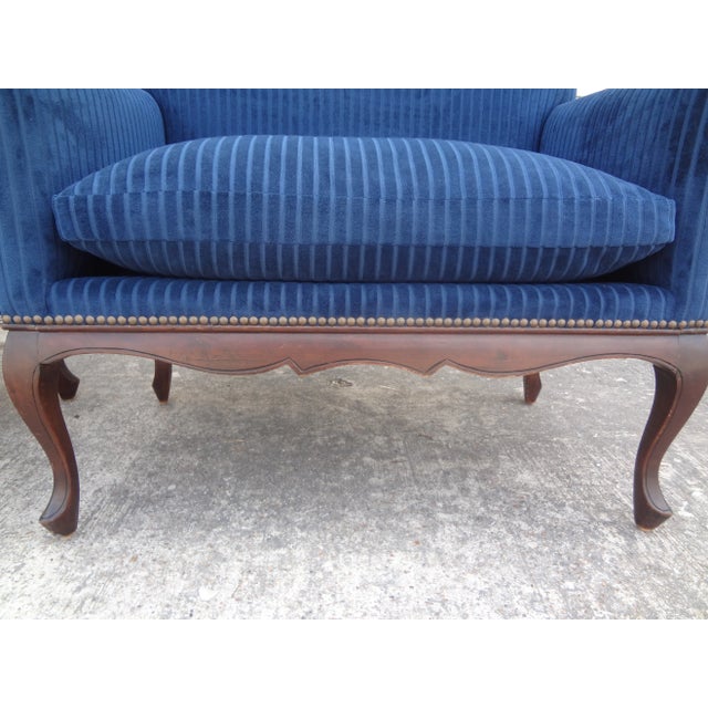Blue Late 19th Century French Louis XV-XVI Style Walnut Marquises - a Pair For Sale - Image 8 of 12