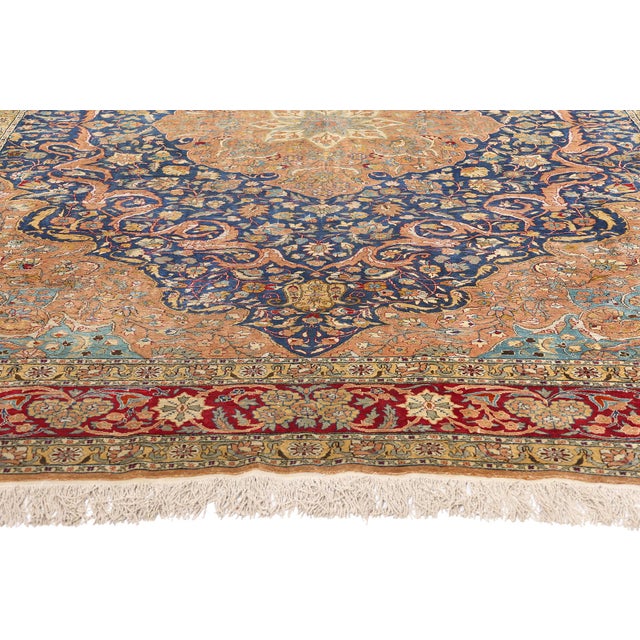 Vintage Turkish Silk Hereke Rug, 07'00 X 09'08 For Sale - Image 4 of 10