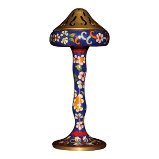 Late 19th Century Cloisonné Enamel Censer With Pierced Lid, 613g For Sale
