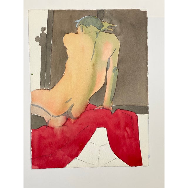 Vintage Original Nude Watercolor Painting by Jon Hall 2000 For Sale - Image 4 of 5
