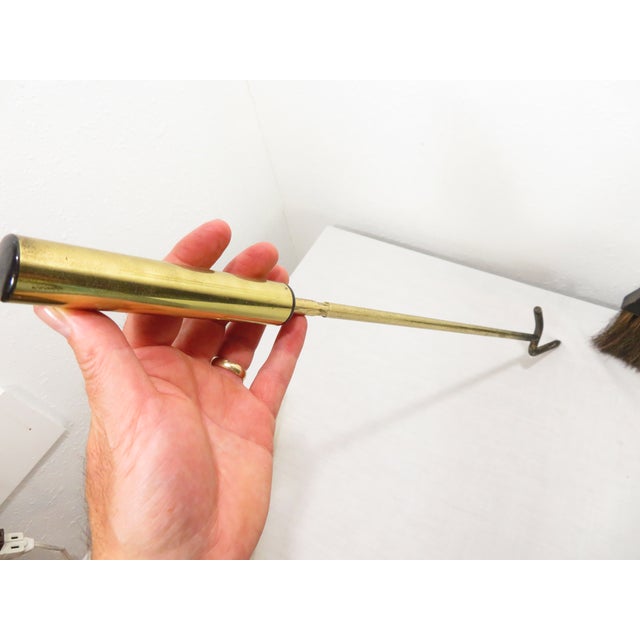 Wall Mount ~ Mid Century Modernist Brass Fireplace Tools Set ~ Donald Deskey Era For Sale - Image 10 of 17