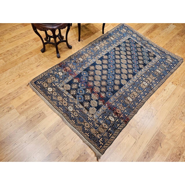 Textile Antique Caucasian Shirvan Rug, Handwoven Wool, Geometric Pattern, 1800s, 4' x 7' For Sale - Image 7 of 17