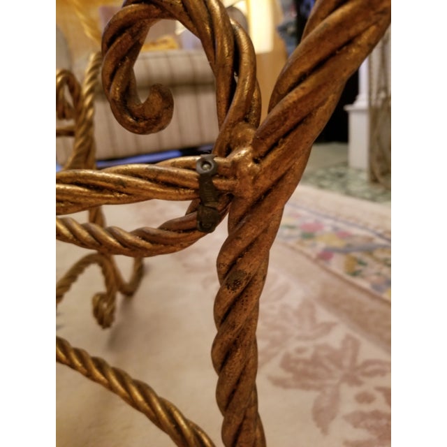 Mid 20th Century Vintage Italian Gold Rope and Tassel Coffee Table For Sale - Image 5 of 6