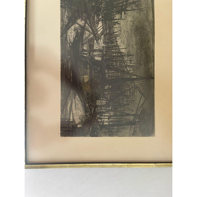 1970s Vintage Signed and Framed Etching Print by Suzanne Rauacher of Abstract Sailboats For Sale In Seattle - Image 6 of 8