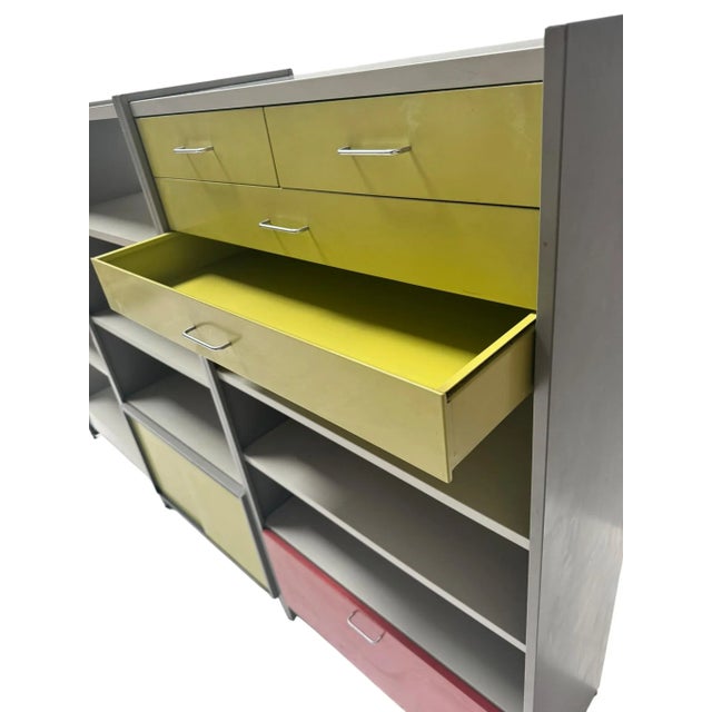 Mid-Century Modern Mid-Century Modern Multi-Colored 5600 Modular Wall Unit by Cordemeyer for Gispen, 1950s For Sale - Image 3 of 18