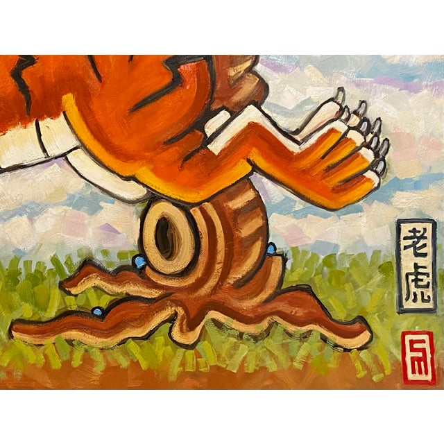 Contemporary Tiger Original Oil Painting Stephen McDonough For Sale - Image 3 of 7