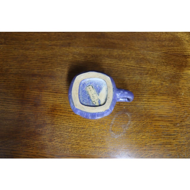 Early 20th Century Attributed Van Briggle Art Pottery Matte Glaze Mug, Blue-Purple For Sale - Image 10 of 11