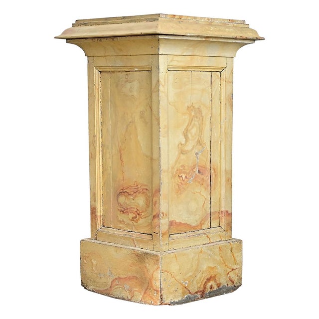 Stone French 19th Century Faux Marble Painted Pedestal For Sale - Image 7 of 15
