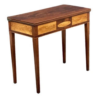 Federal Flip Top Mahogany and Satinwood Game Table , Circa 1820 For Sale
