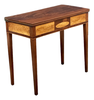 Federal Flip Top Mahogany and Satinwood Game Table , Circa 1820