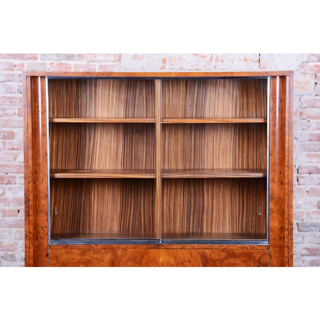 Art Deco Bookcase in Elm and Mahogany, 1920s For Sale - Image 14 of 18