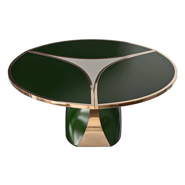 Not Yet Made - Made To Order "Sogno" Round Table With Stainless Steel and Bronze, Handcrafted For Sale - Image 5 of 7