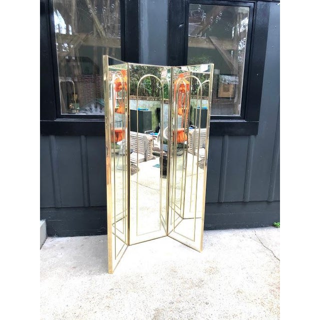 Hollywood Regency 3 Panel Floor Mirror Chairish