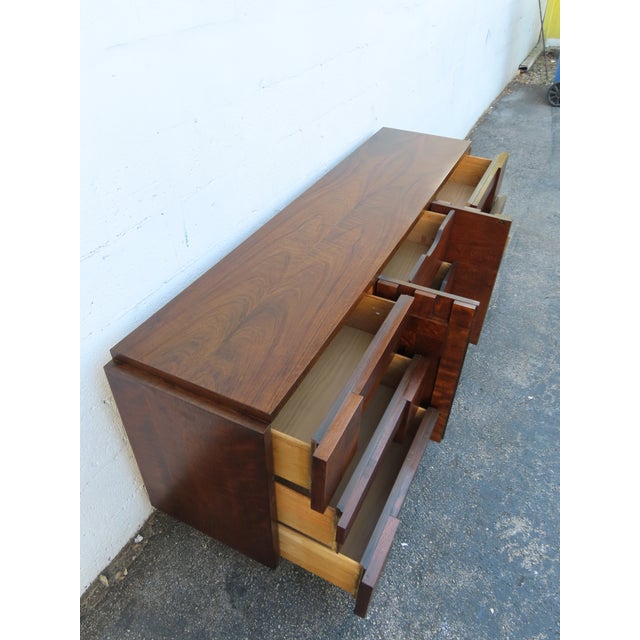 Wood Lane Brutalist Mid Century Modern Long Dresser Tv Cabinet 6304 For Sale - Image 7 of 17