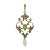 Krementz 14k Gold Seed Pearl and Peridot Lavalier Pendant For Sale
