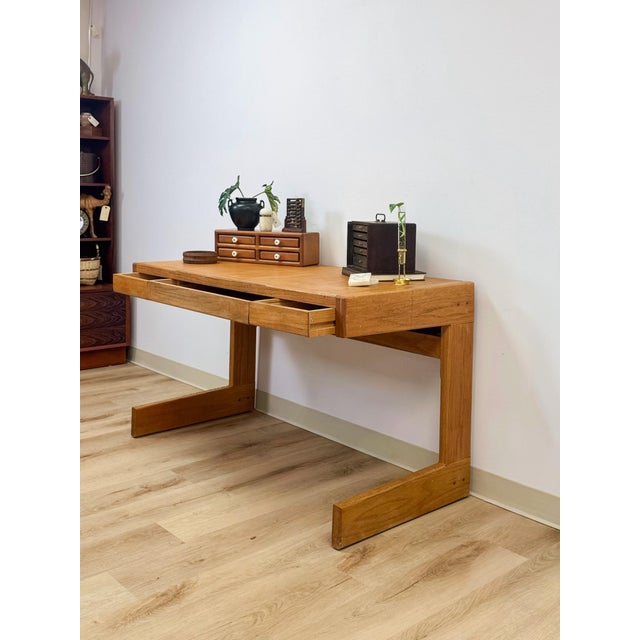 Vintage Handmade Organic Modern Pine Plywood Desk, Lou Hodges Style MCM For Sale - Image 11 of 18