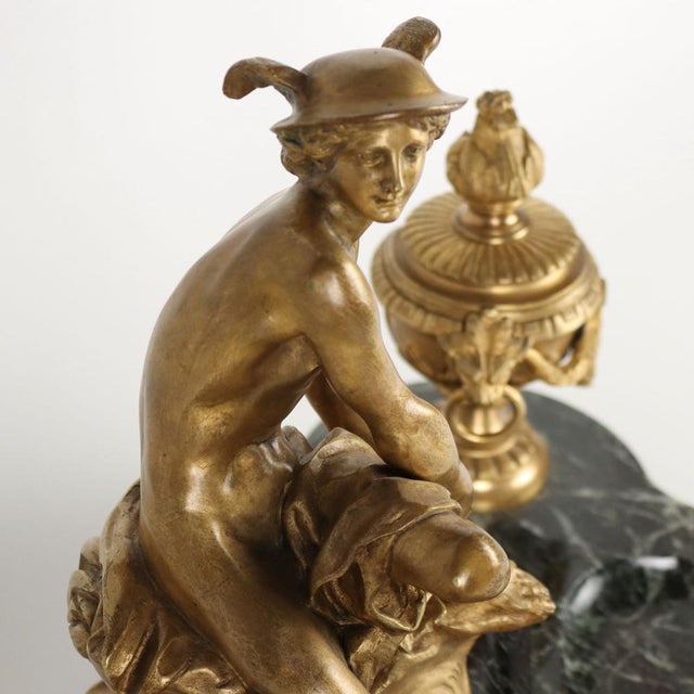 Bronze & Marble Inkwell attributed to Jean-Marie Pigaltary, France, 19th Cennury For Sale - Image 6 of 14