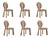 Mary II Dining Chairs in Wood or Lacquered Legs by Ottiu, Set of 6 For Sale