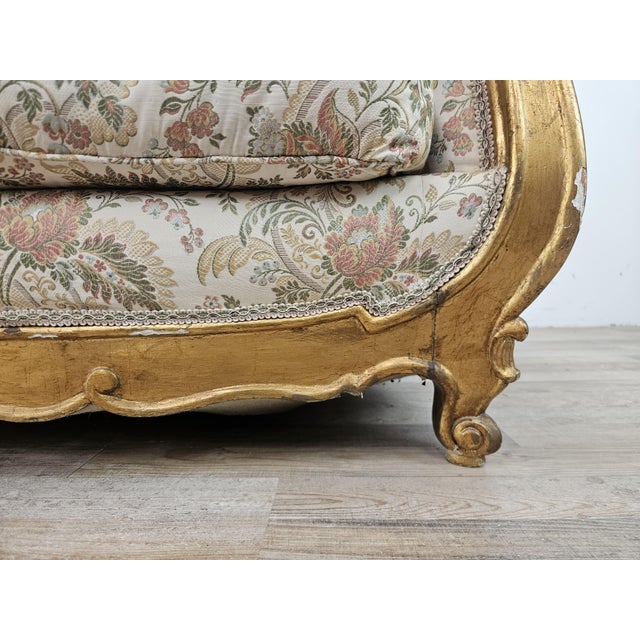 20th Century Italian Baroque Style Sofa in Carved and Gilded Wood For Sale - Image 15 of 18