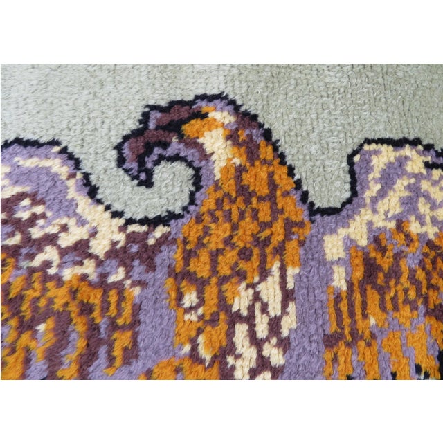 American Vintage American Latch Hook Wall Décor / Tapestry Featuring an Eagle With Shield For Sale - Image 3 of 11