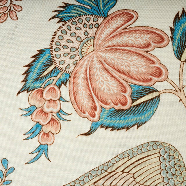 Schumacher Campagne Pillow in Peacock & Rouge For Sale In Charlotte - Image 6 of 8