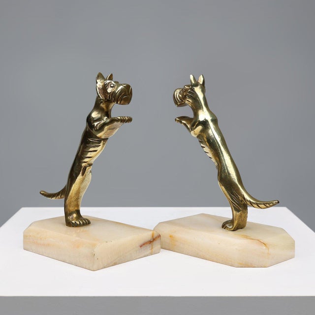 Art Deco Bookends in Copper with Marble Bases, France, 1930s, Set of 2 For Sale - Image 11 of 11