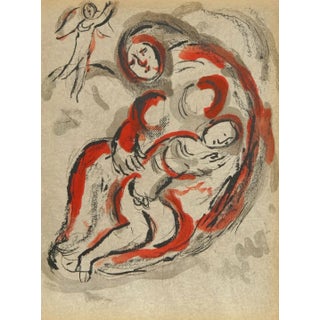 Chagall Original Lithograph Hagar in the Desert Bible 1960 For Sale