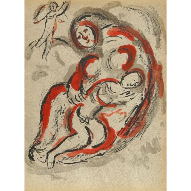 Chagall Original Lithograph Hagar in the Desert Bible 1960 For Sale