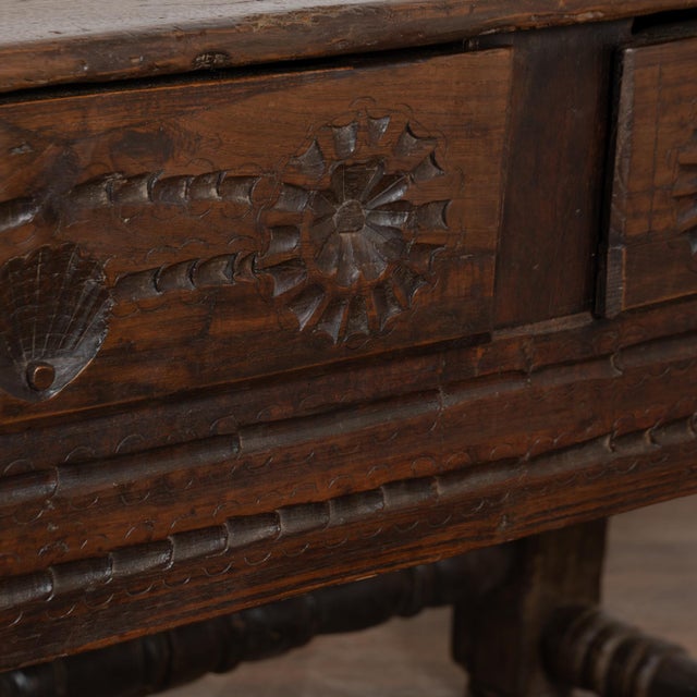 17th Century Console Table With Two Carved Drawers, Portugal For Sale - Image 9 of 18