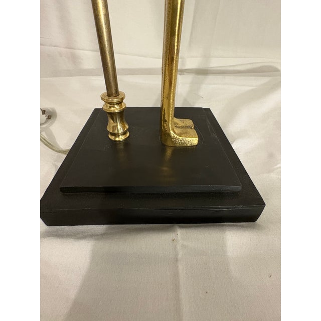 Brass Stunning Arteriors Home Katie Lamp (Male) Brass With Black Shade and Iron Base For Sale - Image 8 of 10