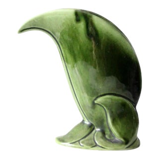 Vintage Ceramic Leaf Vase For Sale