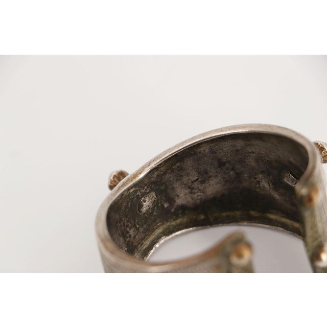 Metal 1900s Tribal Silver Cuff Bracelet, Berber, North Africa For Sale - Image 7 of 12