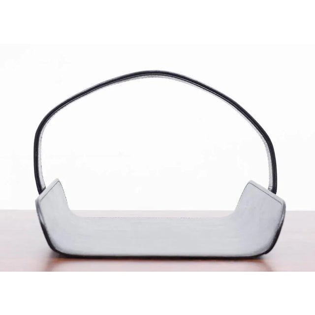 Black Leather Magazine Holder, 1960s For Sale - Image 7 of 9