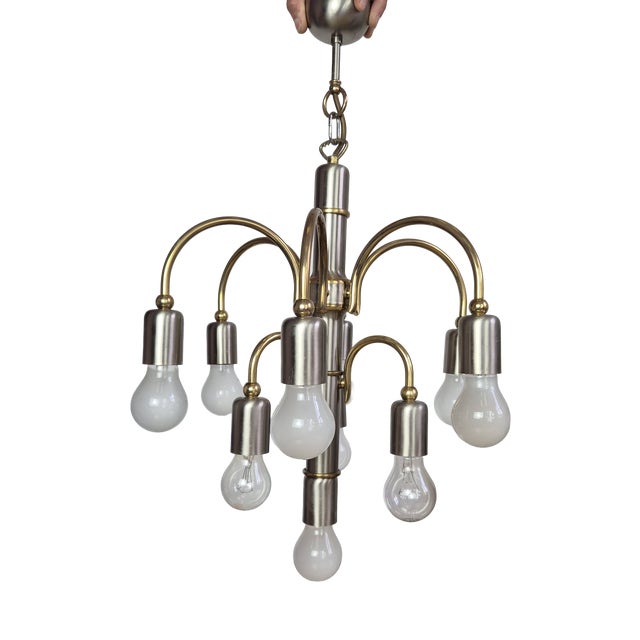 Vintage Ten-Arm Chandelier from TZ Leuchten, 1970s For Sale