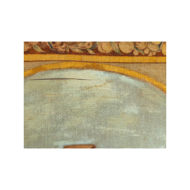 Textile 18th Century Italian Devotional Painted Tapestry For Sale - Image 7 of 18