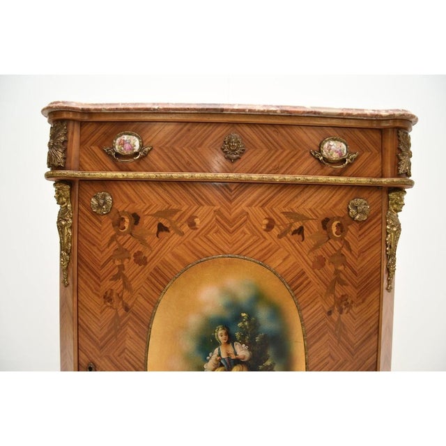 French Marble Top Cabinet, 1920s For Sale - Image 9 of 14