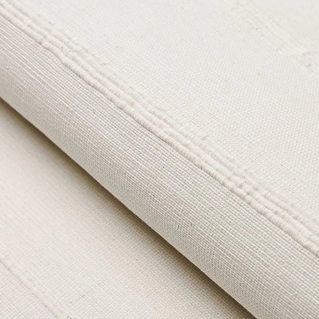 Schumacher Schumacher Cambaya Hand Woven Stripe Fabric in White For Sale - Image 4 of 4