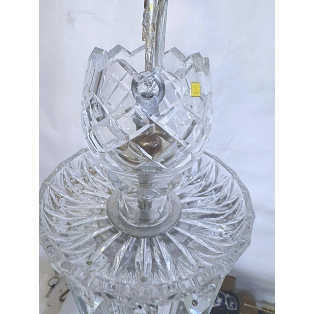 Glass Vintage Elegant Crystal Chandelier With Colonial Crystals For Sale - Image 7 of 9