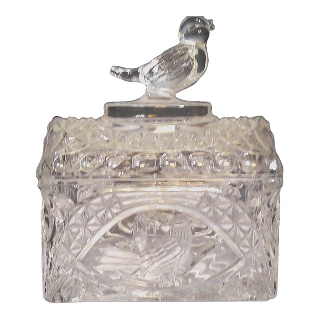 VTG 1970s Hofbauer Byrdes Collection Lead Crystal Lidded Trinket Box W. Germany For Sale