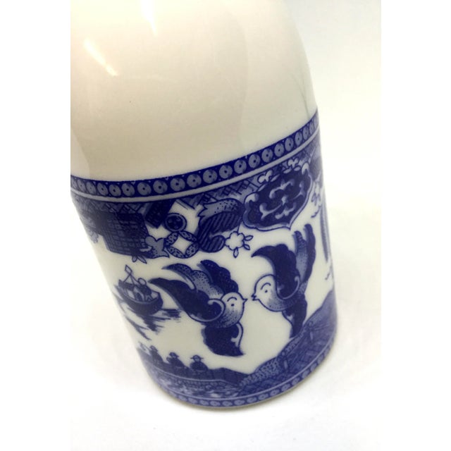 Blue Vintage 1920s Japan Transfer-Ware Sake Pitcher For Sale - Image 8 of 11