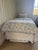 2020s Set of 2 Ballard Designs Emma Scalloped Bed Skirts in White/Cornflower Trim For Sale - Image 5 of 8