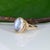 5.8Ct Rainbow Moonstone Cabochon Ring With Earth-Mined Diamonds: Solid 14k Gold, Size 6.75 For Sale In Columbus - Image 6 of 9