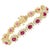 7 Carat Oval Cut Natural Ruby & Diamond Tennis Bracelet 14kt Yellow Gold 24.5 G For Sale - Image 15 of 18